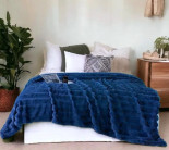 Плед шиншилла Home Textile 200x220 см синий