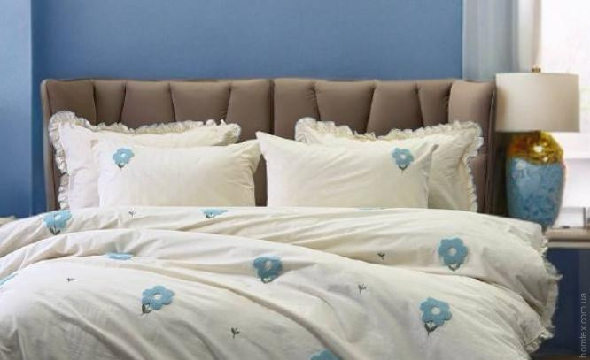 Постельное белье Saheser Florita mint вареный хлопок евро с вышивкой Постельное белье Saheser Florita mint вареный хлопок евро с вышивкой