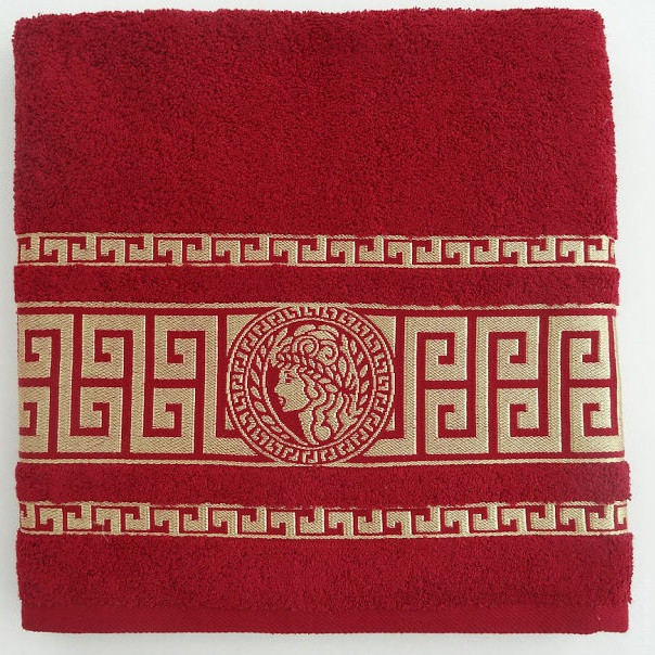 Набор махровых полотенец Gold Soft Life Версаче 50x90 + 70x140 см красный