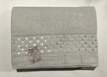 Махровая простынь - Пике Sikel жаккард Silver mint 200x220 см