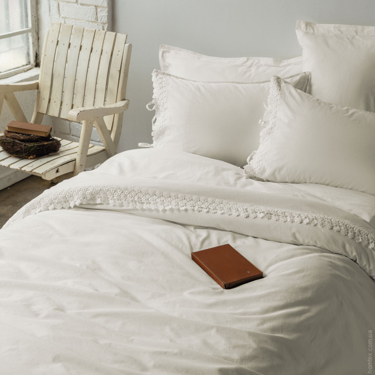 Постільна білизна Issimo Home Stonewash Daisy Vanilla poplin євро