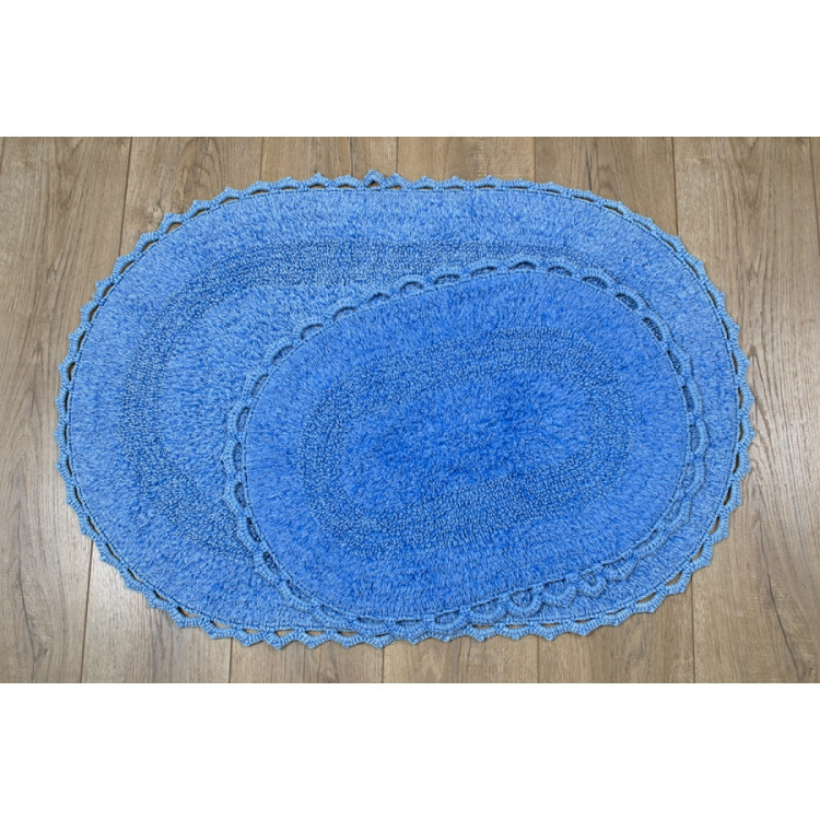Набор ковриков для ванной Irya Vermont lacivert синий 40x60 см + 60x100 см 