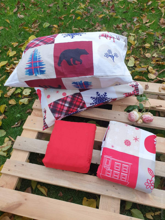 Постільна білизна фланель Cotton Star євро, модель 26 Постільна білизна фланель Cotton Star євро, модель 26