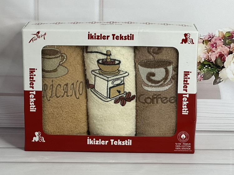 Набор кухонных махровых полотенец Ikizler из 3 шт.40x60 см, модель 13