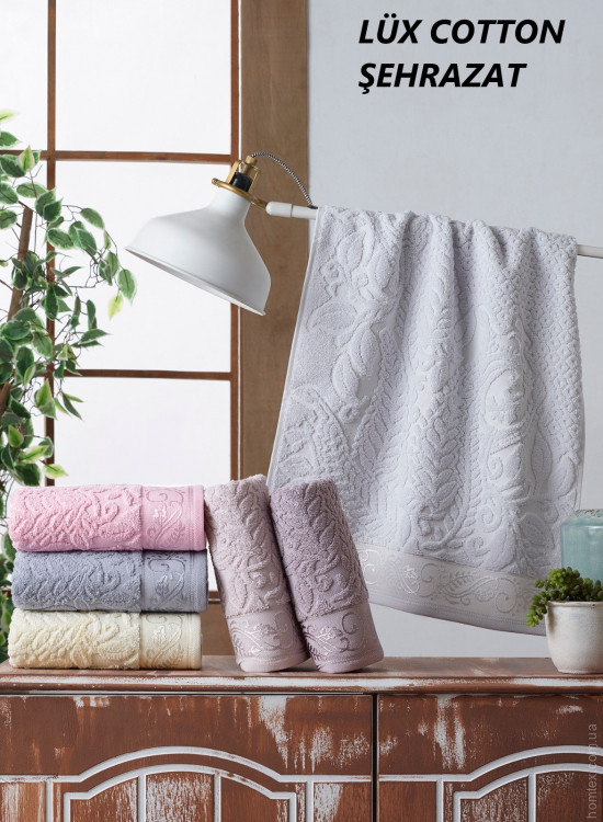 Набор жаккардовых полотенец Cestepe Lux Cotton Sehrazat из 6 штук 90х150 см