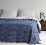 Плед - покривало La Modno Cosy Dark Blue - Sky Gray 200x220 см