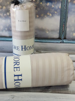 Сатиновая простынь на резинке Diore Home 160x200+30 см с наволочками серо-бежевая