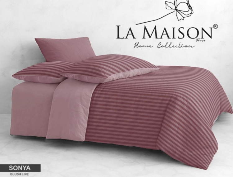 Постельное белье La Maison вареный хлопок Sonya blush line евро