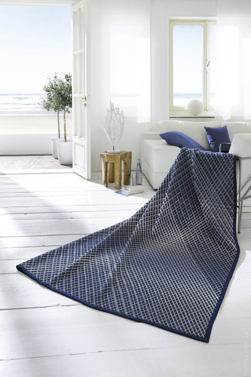 Плед Biederlack Cott.Home VB Threads blue 150x200 см