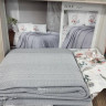Постільна білизна First choice Deluxe pike Sole світло-сіра набір з піке покривалом євро