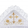Крыжма для крещения Sasha белый с золотым крестом 80x80 см