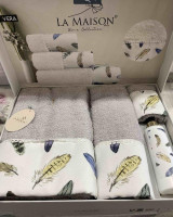 Набір рушників La Maison Vera gri з 3 шт. 30х50 см + 50х90 см + 70х140 см з парфумом