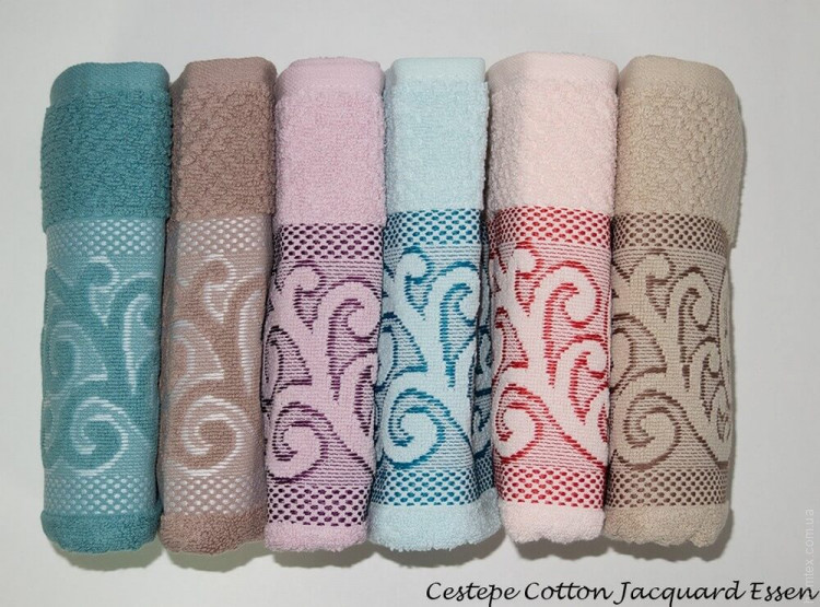 Набор махровых полотенец Cestepe Cotton Jacquard Essen из 6 штук 50х90 см