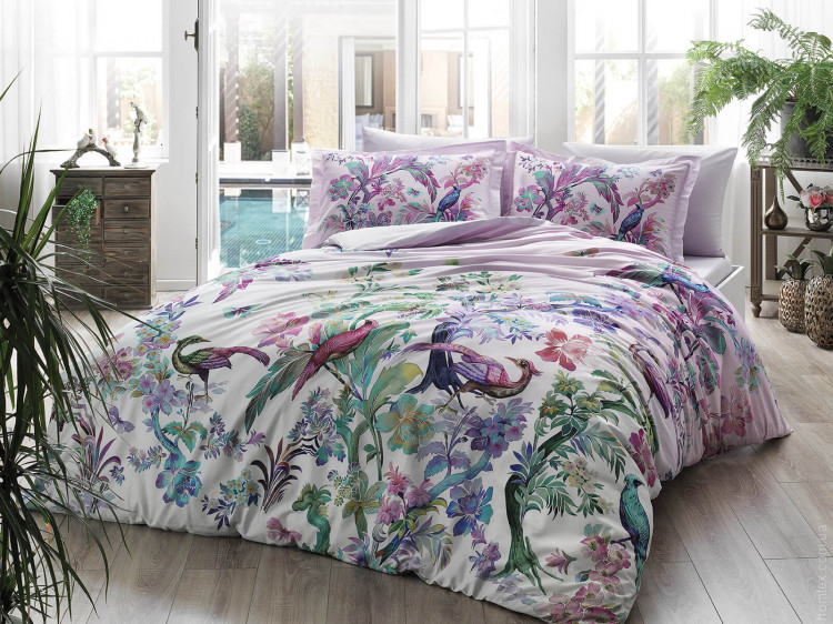 Постельное белье TAC Digital Galena Lilac Сатин евро Постельное белье TAC Digital Galena Lilac Сатин евро