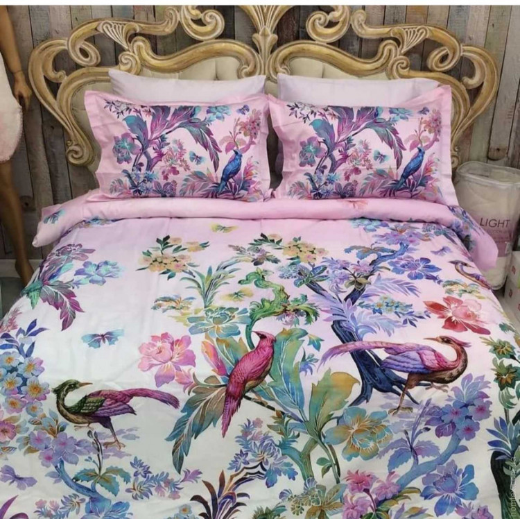 Постельное белье TAC Digital Galena Lilac Сатин евро