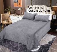 Покрывало велюровое Colorful Home 210x230 см модель CH - 1348 - 40 серое