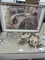 Покрывало гобеленовое Dantela Vita Adelina bej 260x260 см с наволочками Покрывало гобеленовое Dantela Vita Adelina bej 260x260 см с наволочками