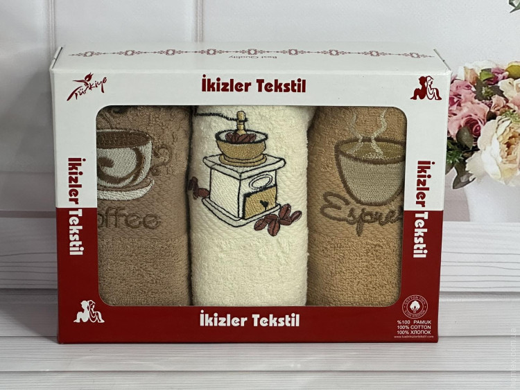Набор кухонных махровых полотенец Ikizler из 3 шт.40x60 см, модель 15