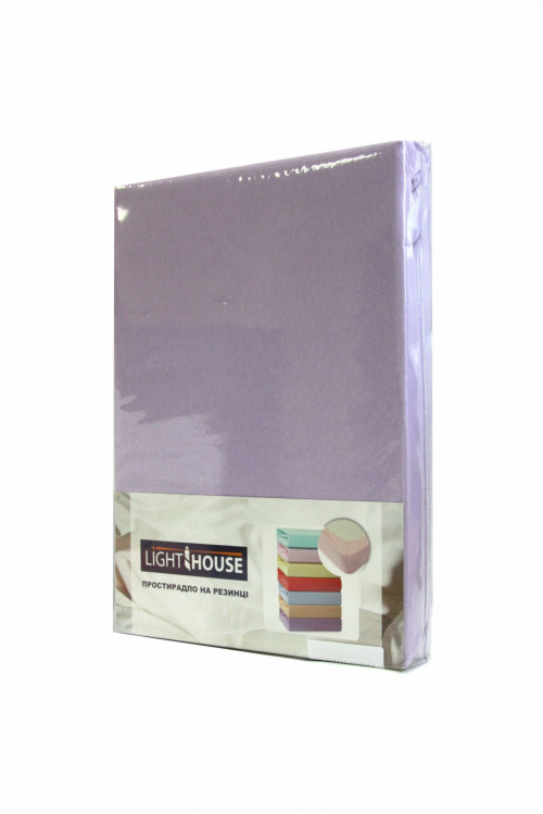 Простынь трикотажная на резинке LightHouse сиреневая 180х200 + 25 см