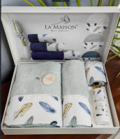 Набор полотенец La Maison Vera мятные из 3 шт. 30х50 см+ 50х90 см +70x140 см с парфюмом