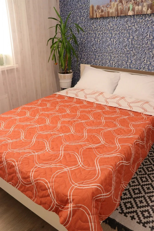 Стеганый пододеяльник-одеяло 4 сезона LightHouse  Weave-Orange 200х220 см