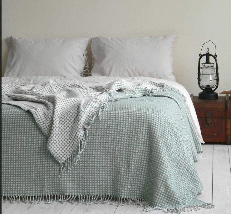 Плед - покривало La Modno Cosy Green - Ecru 200x220 см