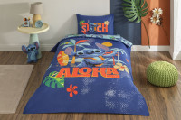 Постільна білизна TAC Ranforce Disney Stitch Aloha дитяча з простирадлом на резинці Постільна білизна TAC Ranforce Disney Stitch Aloha дитяча з простирадлом на резинці