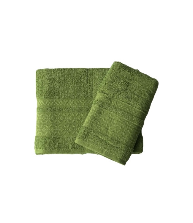 Набор махровых полотенец Gold Soft Life Ромб 50x90 + 70x140 см зеленый