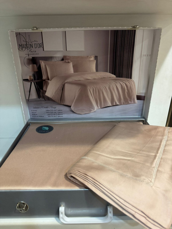 Постільна білизна Maison Dor Solenne beige тенсель євро