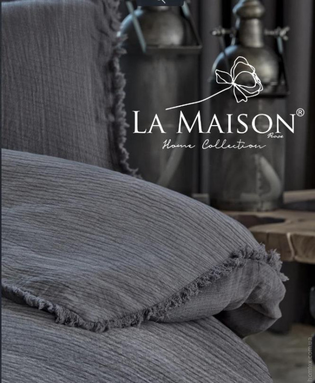 Постільна білизна La Maison муслін Anasta charcoal євро