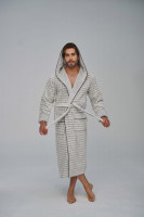 Халат махровый Nusa NS 1505 gri-beyaz с капюшоном Халат махровый Nusa NS 1505 gri-beyaz с капюшоном