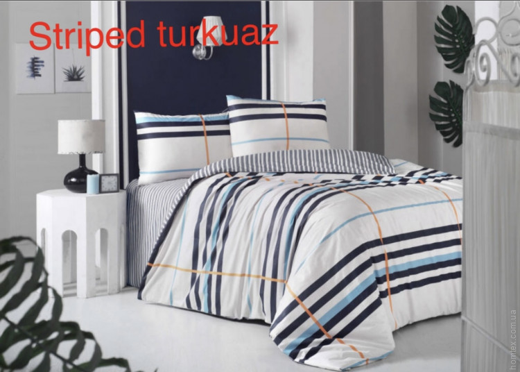 Постельное белье Altinbasak Striped turquaz полуторный Постельное белье Altinbasak Striped turquaz полуторный