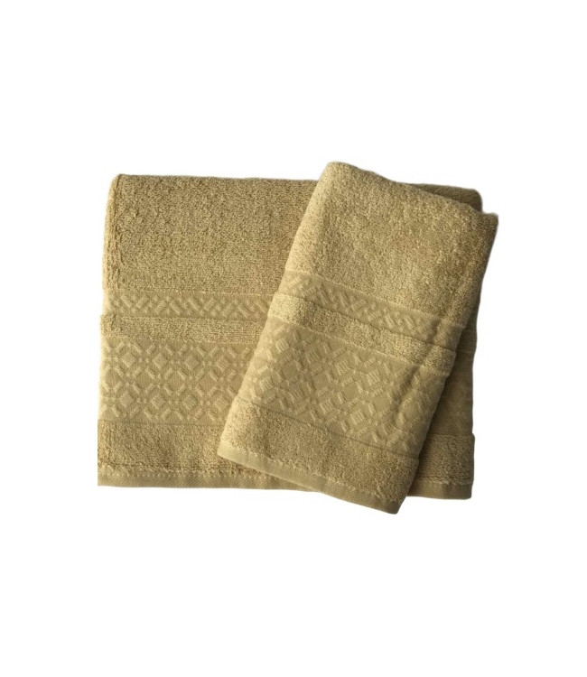 Набор махровых полотенец Gold Soft Life Ромб 50x90 + 70x140 см золотой