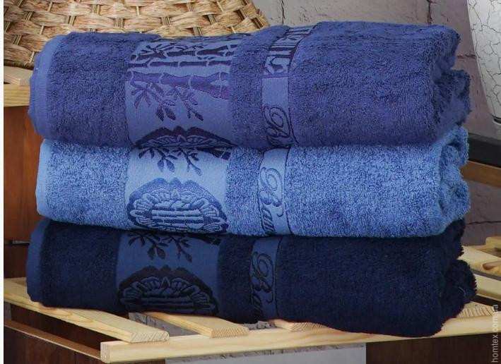 Набір бамбукових рушників Zeron Agac Bamboo (блакитний, синій, темно-синій) 50х90 см