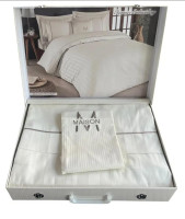 Постільна білизна Maison Dor Maison сатин-страйп Deluxe Elegance Ekru євро