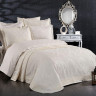Покрывало жаккардовое с кружевом Finezza Home Diva krem 250x260  см  с наволочками 50х70 см молочное