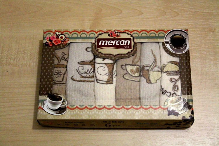 Набор кухонных полотенец Mercan кофе 6 45x65 см (6 шт.)