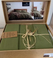 Постельное белье вареный хлопок La Maison Mariella green muse евро