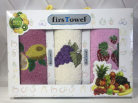 Набор махровых кухонных полотенец First towel из 3 шт. 30х50 см., модель 1