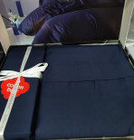 Постельное белье Cotton Box Elegant saten lacivert евро