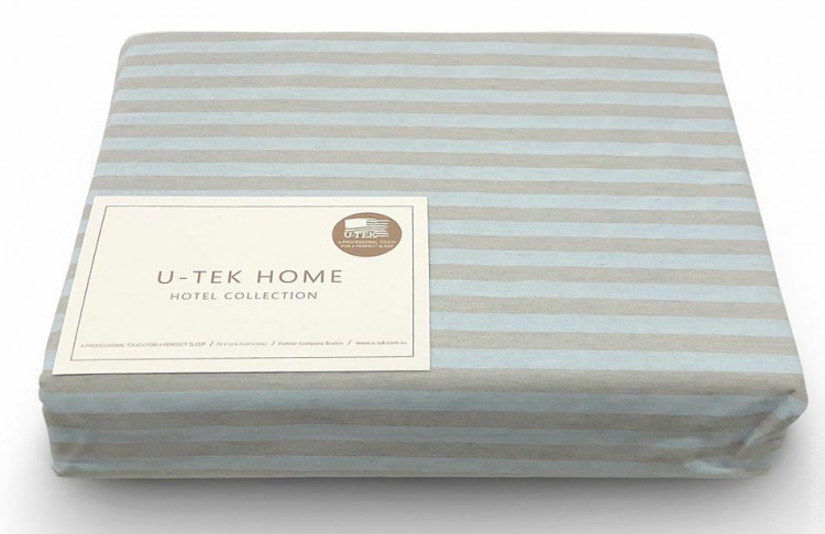 Постельное белье Utek Hotel Collection Cotton Stripe Blue-Grey 30 евро
