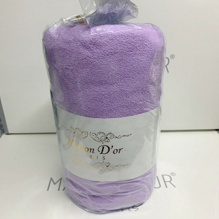 Махровая простынь на резинке Maison D'or lilac 180x200 см с наволочками