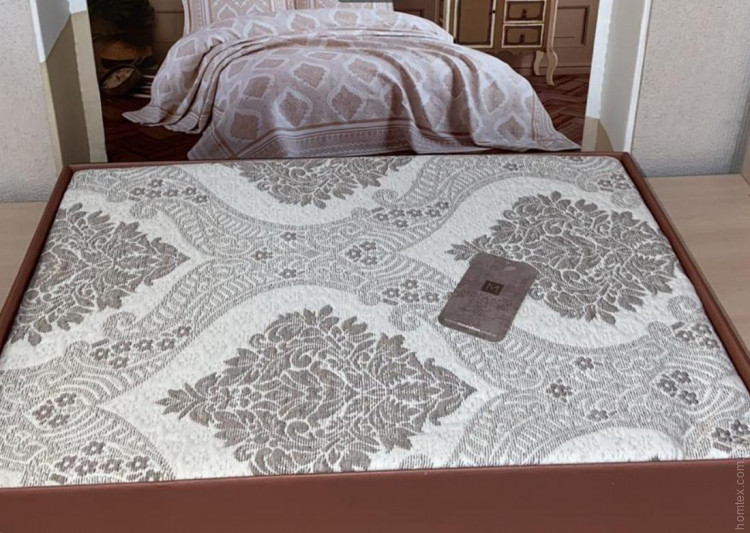 Покривало жакардове Moda Box Naz kahve 240x260 см з наволочками