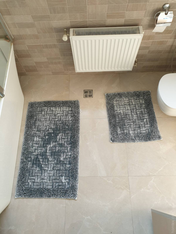 Набір бавовняних килимків для ванної Zeron Vintage Mosaic з 2-х штук 50х60 см + 60х100 см сірий