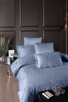 Постільна білизна жакард First Choice Stesha dusty blue євро Постільна білизна жакард First Choice Stesha dusty blue євро