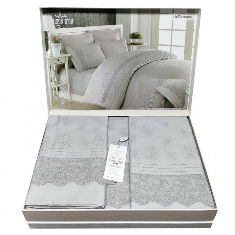 Постельное белье Maison D'or Jndila Simone grey евро Постельное белье Maison D'or Jndila Simone grey евро