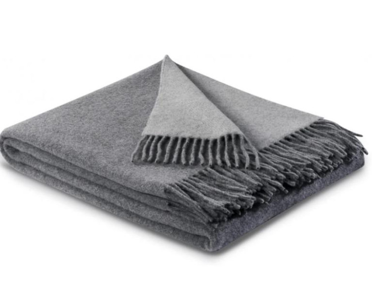 Плед Biederlack grau-silber 130x170 см шерстяной