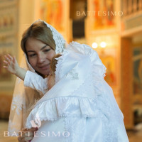 Крыжма для крещения Battesimo Елизавета белая
