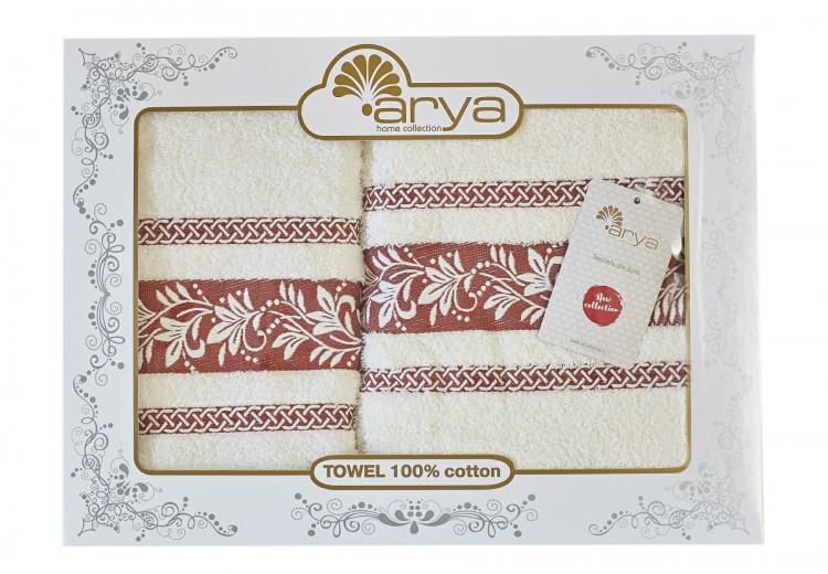 Набор полотенец Arya Auden кирпичный 50x90 см +70х140 см