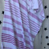 Пляжное полотенце хлопок/махра 172х90 см., в белую- сиреневую полоску с бахромой